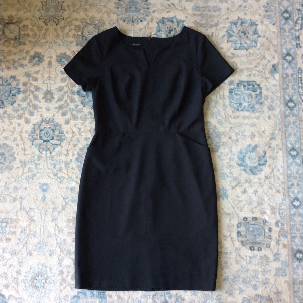 Talbots little black dress 8p m 8 petite wool lbd